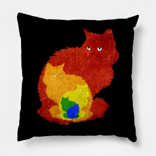 Rainbow cats Pillow