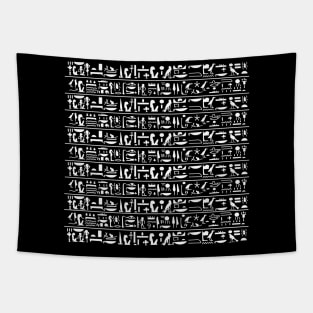 Ancient Egypt hyeroglyphs White pattern repeat Tapestry
