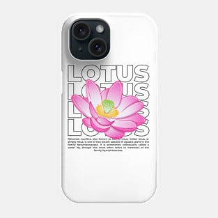 Outline lotus flower with text Phone Case