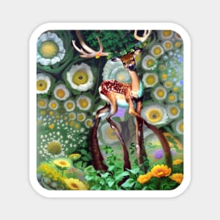 Magical deer in the forest Magnet