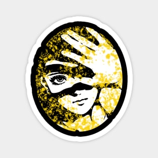 Punk Fashion Style Oval Yellow Glowing Girl Magnet