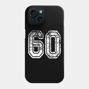 Number 60 Grungy in white Phone Case