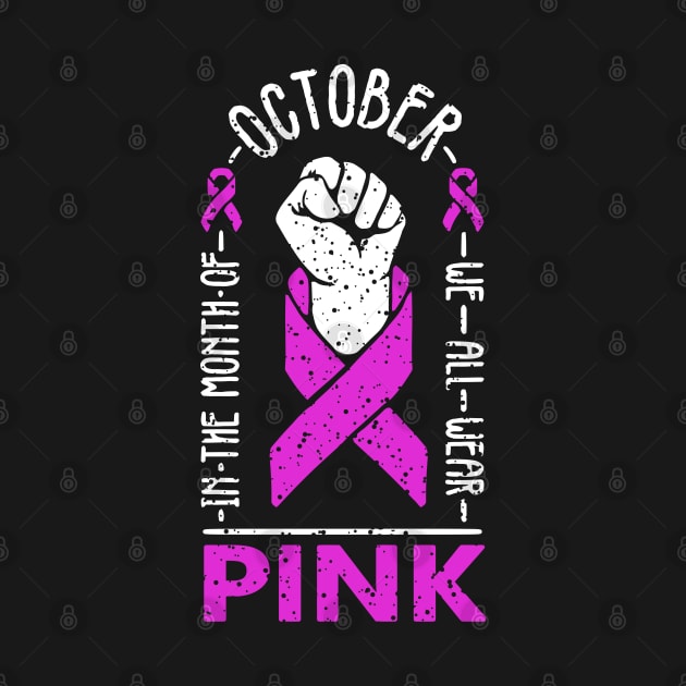 in october we wear pink breast cancer awareness day on october 2021 for women with or who support the pink ribbon by A Comic Wizard