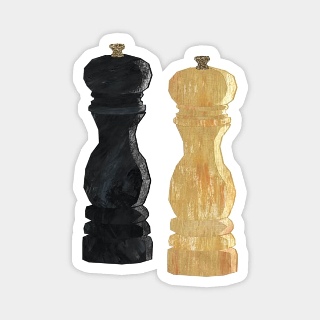 Salf & Pepper Mills Magnet by Babban Gaelg