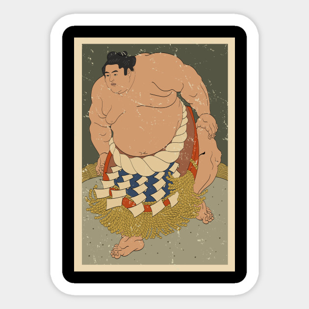 Japanese Sumo Wrestler Vintage Sumo Wrestler Japan Sticker