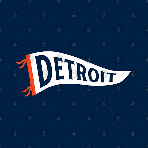 Detroit Pennant - Navy 2 by KFig21