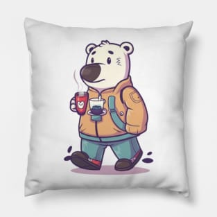 Poalr bear coffee Pillow