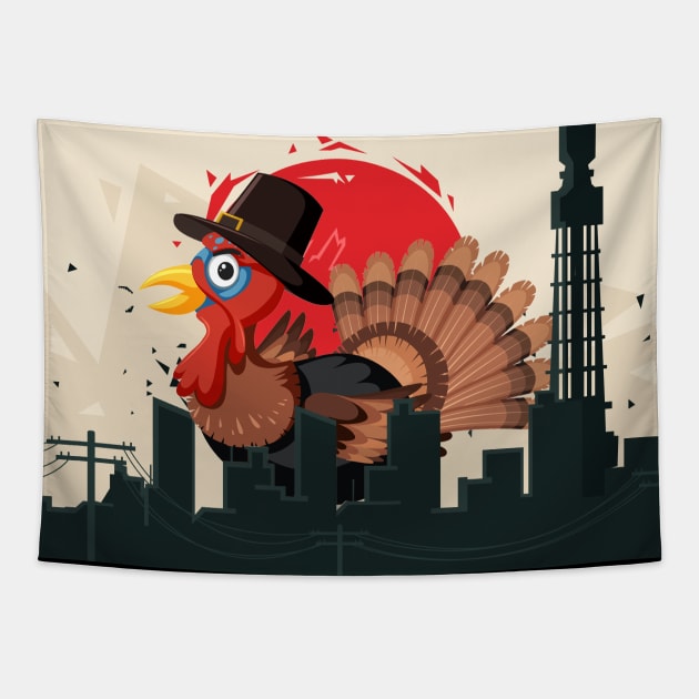 Turkella Thanksgiving day funny gift family Tapestry by Flipodesigner