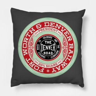 Fort Worth and Denver Railway (18XX Style) Pillow