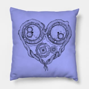 Chemistry of love: dopamine and serotonin formula (Black and white version) Pillow