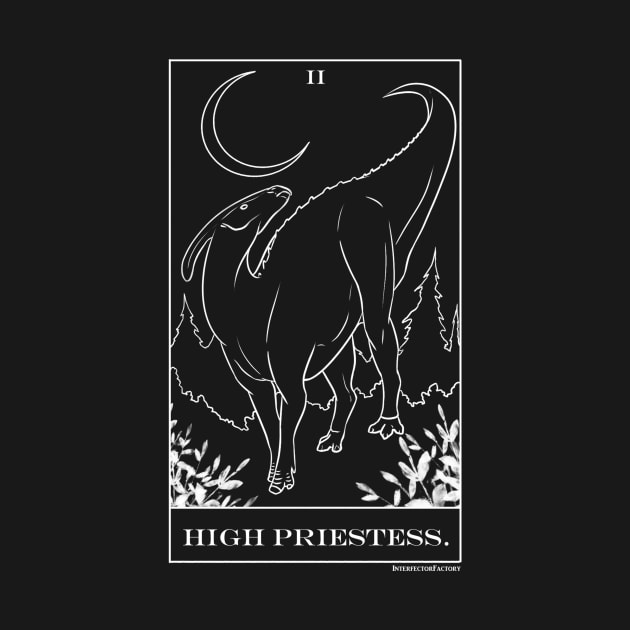 High Priestess Dinosaur Parasaurolophus Tarot by Interfector