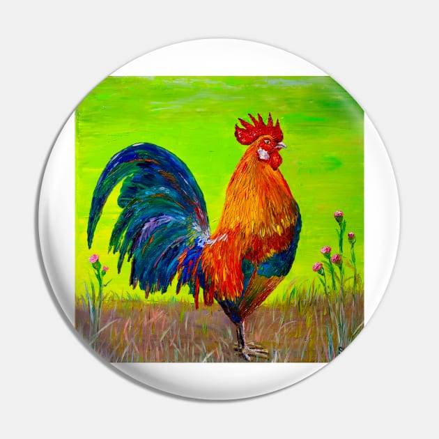 Rooster. Rustic morning Pin by NataliaShchip