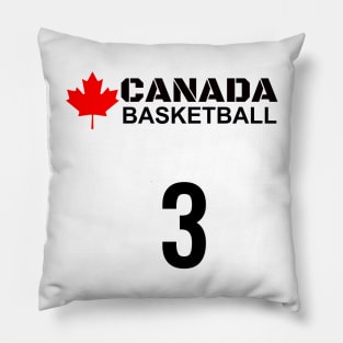 Canada Basketball Number 3 T-Shirt Design Gift Idea Pillow