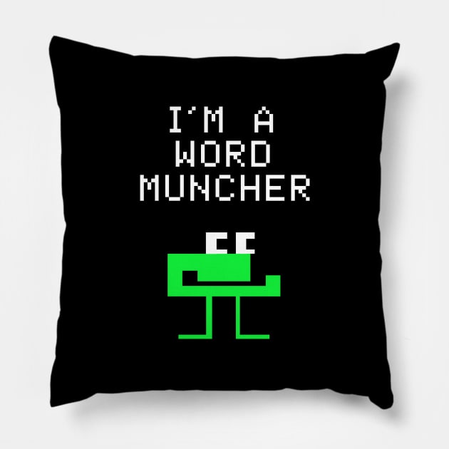 I'm a Word Muncher Pillow by Super Secret Villain