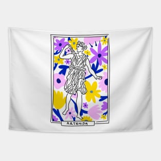 Artemisa Greek Goddess floral Tapestry