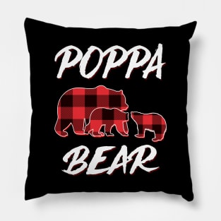 Poppa Bear Red Plaid Christmas Pajama Matching Family Gift Pillow