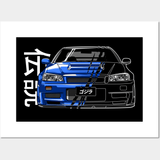 Nissan Skyline GT-R R34 Purple Poster for Sale by marioramosart