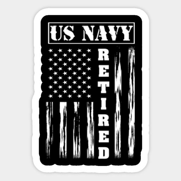 Us Navy Retired Distressed American Flag Tee Navy Sticker Teepublic Uk