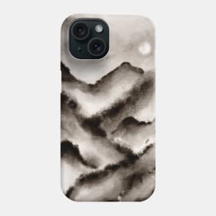 Black and White Wanderlust Foggy Mountains Phone Case