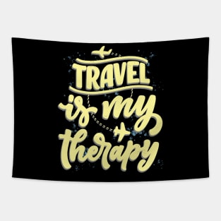 Travel Is My Therapy Vacation Traveler Tapestry