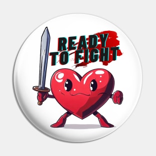 heart fighting Pin