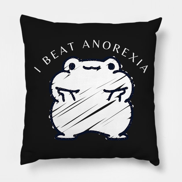 I Beat Anorexia Pillow by dudelinart