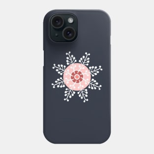 seamless pattern with snowflakes on light pink Phone Case