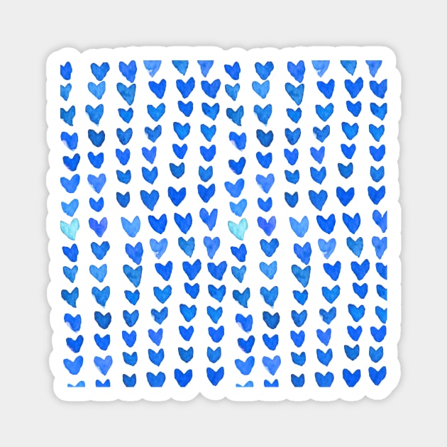 Brush stroke hearts - blue Magnet by wackapacka