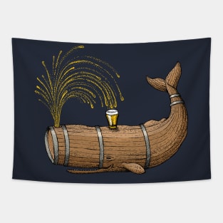 Cheers! Beer Barrel Whale Tapestry