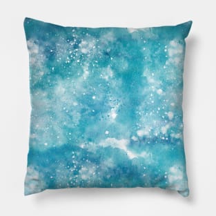 Watercolor Winter Snow Blizzard Abstract Painting Pillow