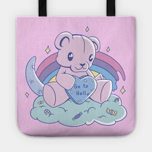 Cute Bear says Go To Hell Tote