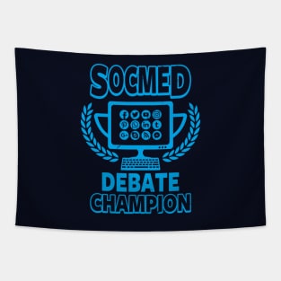 Funny Social Media Addict Online Debate Champion Tapestry