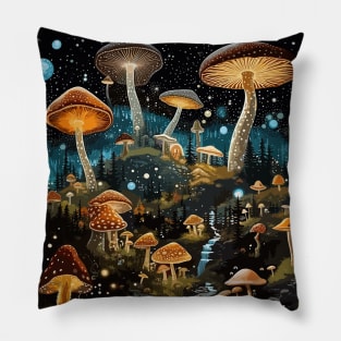 Starry Night Magic Mushroom Pillow