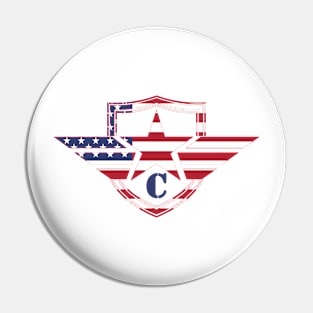 Letter C American Flag Monogram Initial Pin