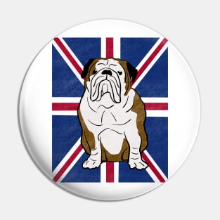 British Bulldog Union jack, Gift for english bulldog owner Pin