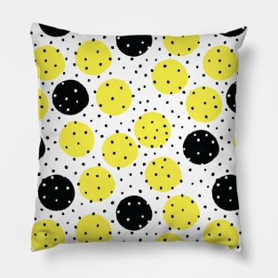 Black And Yellow Polka Dot Pattern Pillow