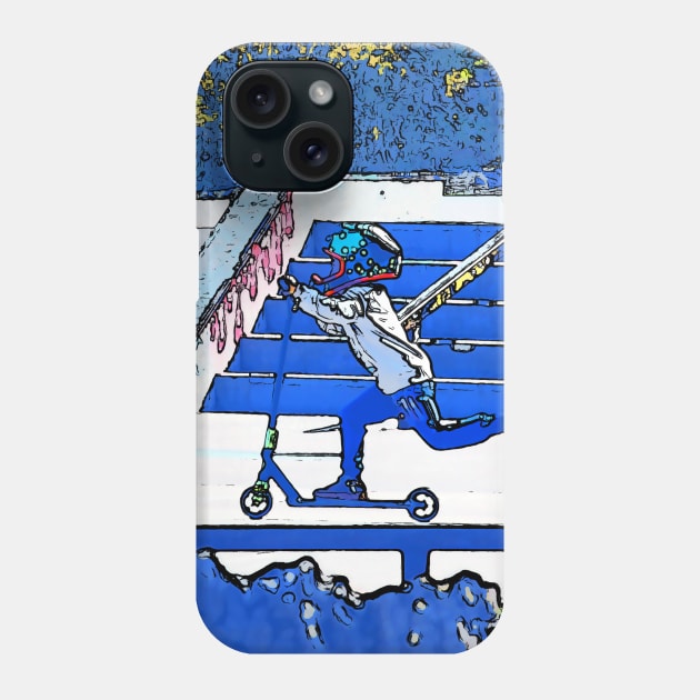 Learning to Scooter! - Scooter Boy Phone Case by Highseller