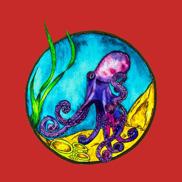 Octopus the Thinker by Bee Helen Art