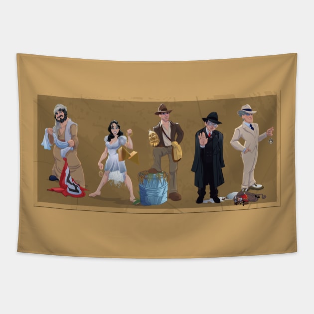 Raiders of the Lost Ark Lineup Tapestry by Dan Almanzar / Wonka1701