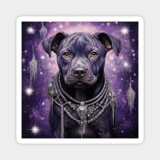 Jeweled Staffy Magnet