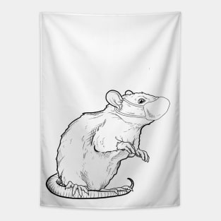 Rat with Mask Tapestry