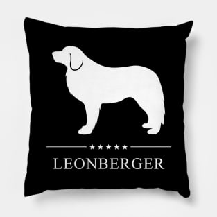 Leonberger Dog White Silhouette Pillow