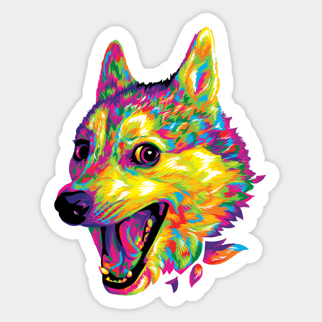 Pun Dog Meme Rainbow Painting - Memes - Sticker