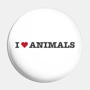 I Love Animals T-Shirt Pin