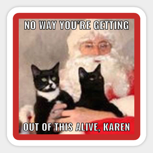 Christmas Kittens Santa With Kittens Sticker Teepublic