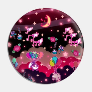 Animals Balloons and Night Sky Pin