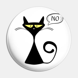 black cat says no Pin