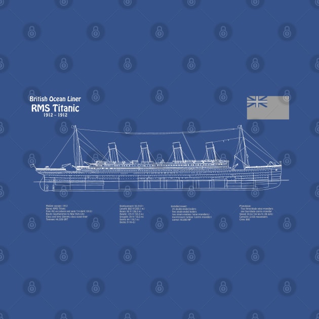 RMS Titanic ship plans. White Star Ocean Liner - ADpng by SPJE Illustration Photography