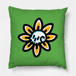 Sunflower Skull Pillow