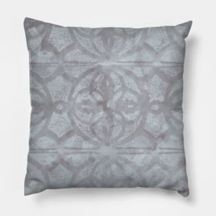 Heather Grey Batik Watercolor Painting Pillow